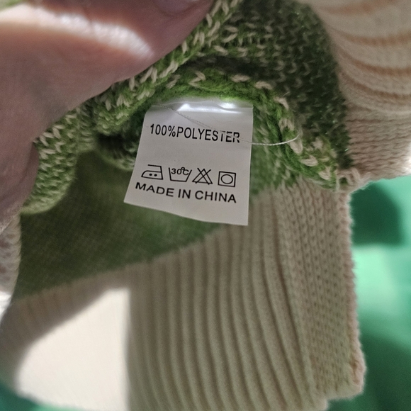 SDENCIN Green and Cream Houndstooth Sweater Vest Oversized Medium 24 PTP - Picture 4 of 4